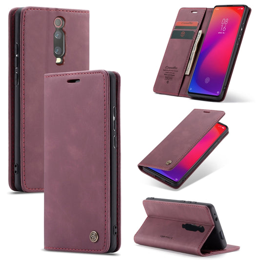 CaseMe-013 Multi-functional Retro Frosted Horizontal Flip Leather Case with Card Slot & Holder & Wallet For Xiaomi Mi 9T Pro / Redmi K20 Pro / Xiaomi Mi 9T / Redmi K20(Wine Red) - Xiaomi Cases by CaseMe | Online Shopping UK | buy2fix