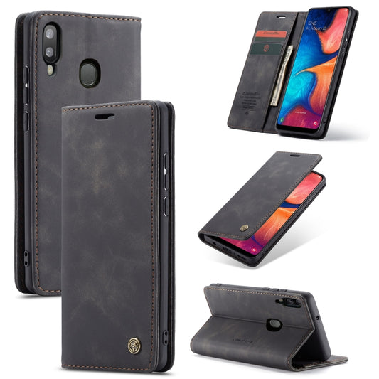 CaseMe-013 Multi-functional Retro Frosted Horizontal Flip Leather Case with Card Slot & Holder & Wallet For Galaxy A20e(Black) - Galaxy Phone Cases by CaseMe | Online Shopping UK | buy2fix