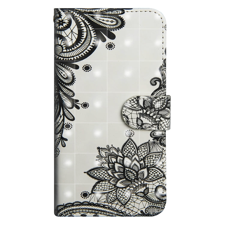 For iPhone SE 2022 / SE 2020 / 8 / 7 3D Painting Pattern Horizontal Flip TPU + PU Leather Case with Holder & Card Slots & Wallet(Black Flower) - iPhone SE 2022 / 2020 / 8 / 7 Cases by ESR | Online Shopping UK | buy2fix