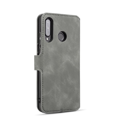 DG.MING Retro Oil Side Horizontal Flip Case with Holder & Card Slots & Wallet for Huawei P30 Lite(Grey) - Huawei Cases by DG.MING | Online Shopping UK | buy2fix