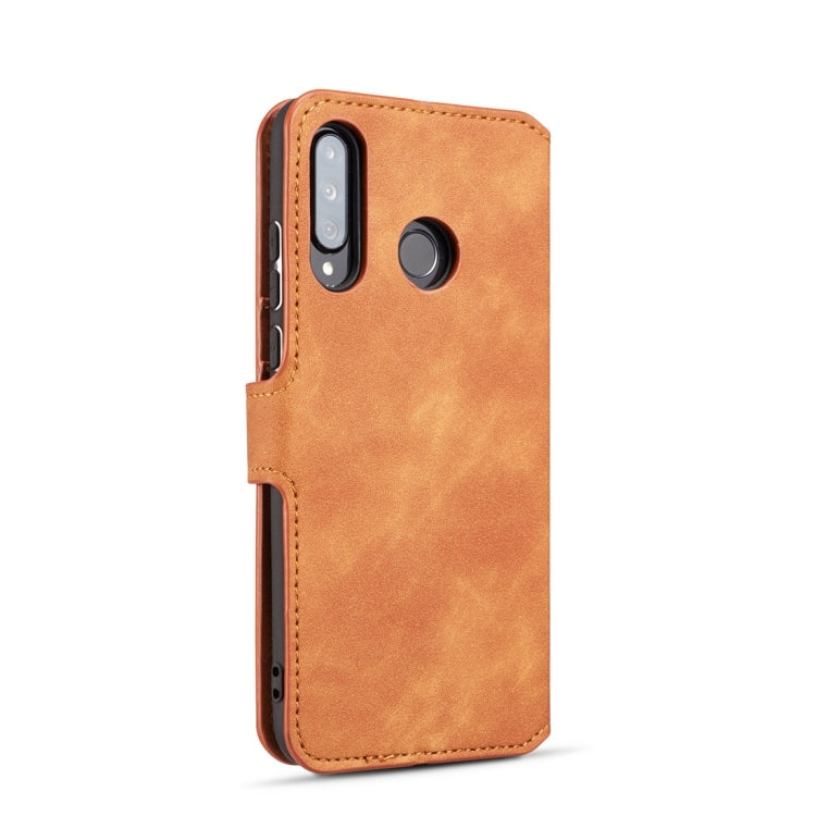 DG.MING Retro Oil Side Horizontal Flip Case with Holder & Card Slots & Wallet for Huawei P30 Lite(Brown) - Huawei Cases by DG.MING | Online Shopping UK | buy2fix