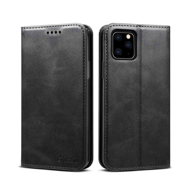 Suteni Calf Texture Horizontal Flip Leather Case with Holder & Card Slots & Wallet for iPhone 11 Pro Max(Black) - iPhone 11 Pro Max Cases by Suteni | Online Shopping UK | buy2fix