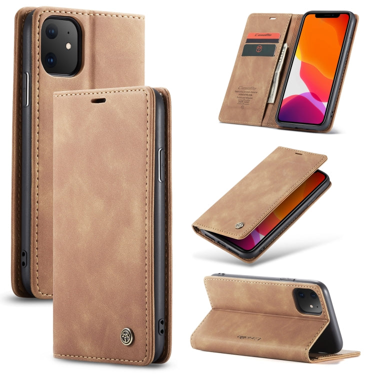 CaseMe-013 Multifunctional Horizontal Flip Leather Case with Card Slot & Holder & Wallet for iPhone 11(Brown) - iPhone 11 Cases by CaseMe | Online Shopping UK | buy2fix