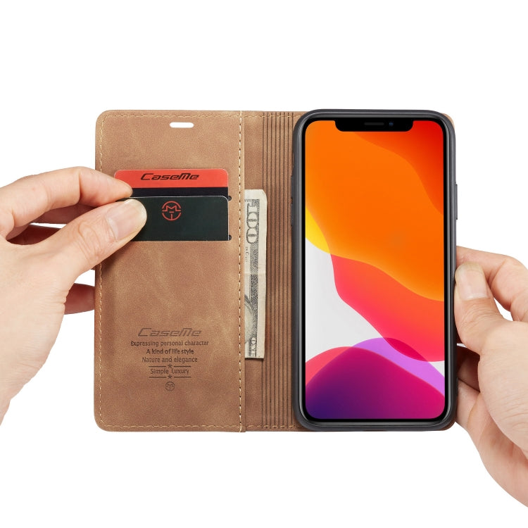 CaseMe-013 Multifunctional Horizontal Flip Leather Case with Card Slot & Holder & Wallet for iPhone 11(Brown) - iPhone 11 Cases by CaseMe | Online Shopping UK | buy2fix