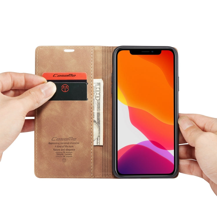 CaseMe-013 Multifunctional Horizontal Flip Leather Case with Card Slot & Holder & Wallet for iPhone 11 Pro Max(Brown) - iPhone 11 Pro Max Cases by CaseMe | Online Shopping UK | buy2fix