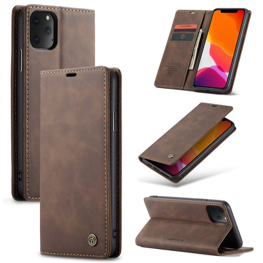 CaseMe-013 Multifunctional Horizontal Flip Leather Case with Card Slot & Holder & Wallet for iPhone 11 Pro Max(coffee) - iPhone 11 Pro Max Cases by CaseMe | Online Shopping UK | buy2fix