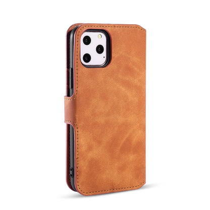 DG.MING Retro Oil Side Horizontal Flip Case with Holder & Card Slots & Wallet for iPhone 11 Pro(Brown) - iPhone 11 Pro Cases by DG.MING | Online Shopping UK | buy2fix