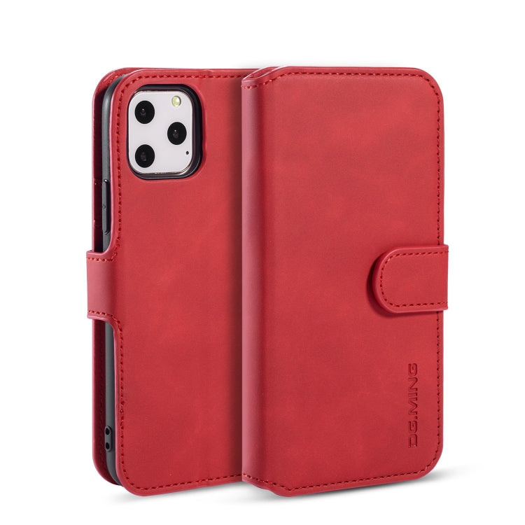 DG.MING Retro Oil Side Horizontal Flip Case with Holder & Card Slots & Wallet for iPhone 11 Pro Max(Red) - iPhone 11 Pro Max Cases by DG.MING | Online Shopping UK | buy2fix