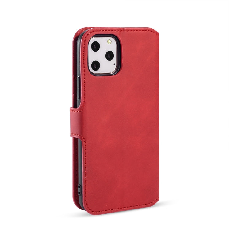 DG.MING Retro Oil Side Horizontal Flip Case with Holder & Card Slots & Wallet for iPhone 11 Pro Max(Red) - iPhone 11 Pro Max Cases by DG.MING | Online Shopping UK | buy2fix