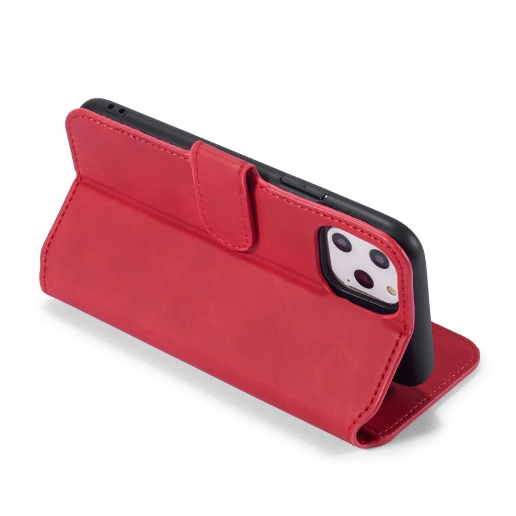 DG.MING Retro Oil Side Horizontal Flip Case with Holder & Card Slots & Wallet for iPhone 11 Pro Max(Red) - iPhone 11 Pro Max Cases by DG.MING | Online Shopping UK | buy2fix