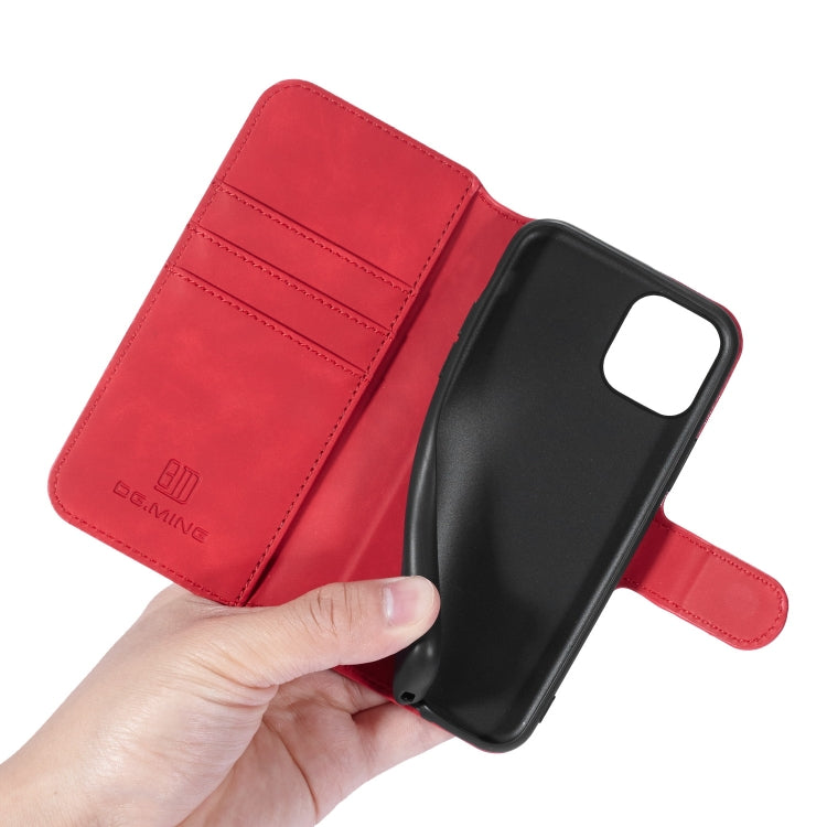 DG.MING Retro Oil Side Horizontal Flip Case with Holder & Card Slots & Wallet for iPhone 11 Pro Max(Red) - iPhone 11 Pro Max Cases by DG.MING | Online Shopping UK | buy2fix