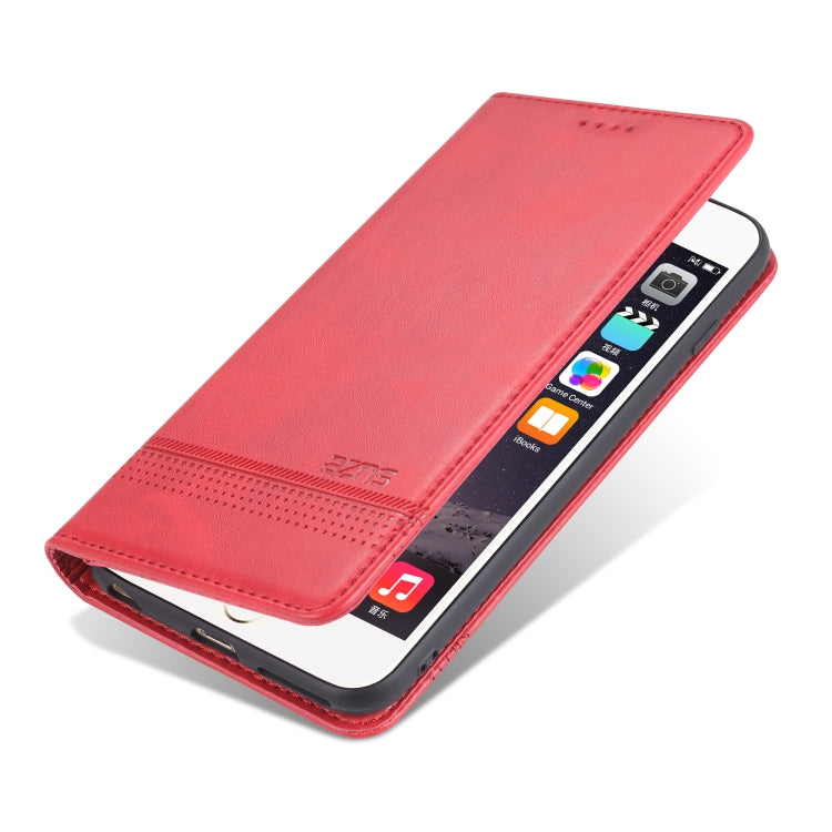 AZNS Magnetic Calf Texture Horizontal Flip Leather Case with Card Slots & Holder & Wallet For iPhone 8 / 7(Red) - More iPhone Cases by AZNS | Online Shopping UK | buy2fix