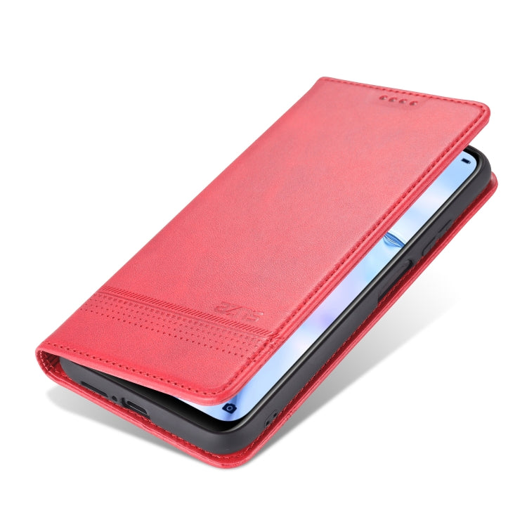 For Xiaomi Mi 10T / 10T Pro / Redmi K30s AZNS Magnetic Calf Texture Horizontal Flip Leather Case with Card Slots & Holder & Wallet(Red) - Xiaomi Cases by AZNS | Online Shopping UK | buy2fix