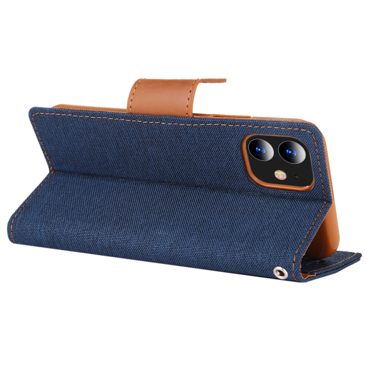 For iPhone 11 MERCURY GOOSPERY CANVAS DIARY Canvas Texture Horizontal Flip Leather Case with Card Slots & Wallet & Holder(Navy) - iPhone 11 Cases by GOOSPERY | Online Shopping UK | buy2fix