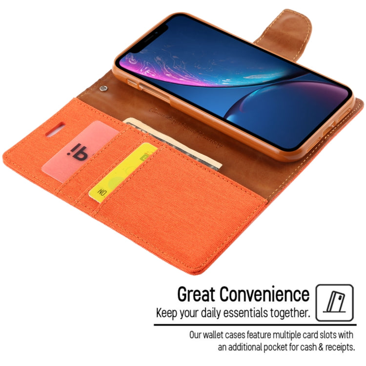 For iPhone 11 MERCURY GOOSPERY CANVAS DIARY Canvas Texture Horizontal Flip Leather Case with Card Slots & Wallet & Holder(Navy) - iPhone 11 Cases by GOOSPERY | Online Shopping UK | buy2fix