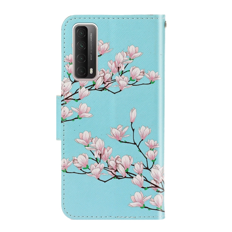 Colored Drawing Horizontal Flip Leather Case with Holder & Card Slot & Wallet For Huawei P Smart 2021 / Y7a(Magnolia) - Huawei Cases by idewei | Online Shopping UK | buy2fix