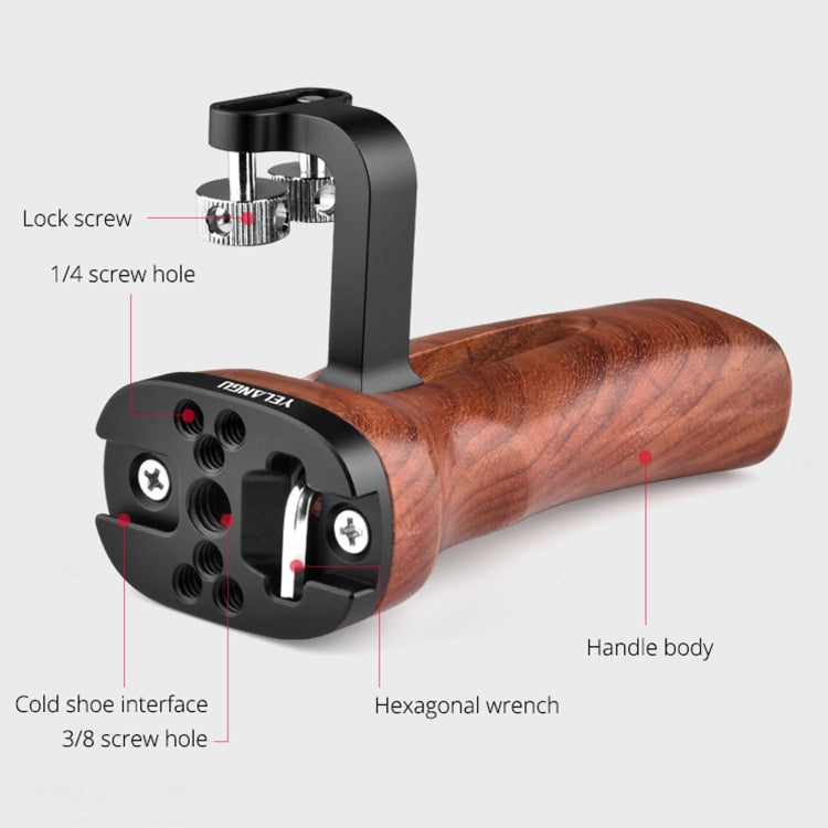 YELANGU A72 Universal Camera Wooden Handle - Camera Stabilizer by YELANGU | Online Shopping UK | buy2fix