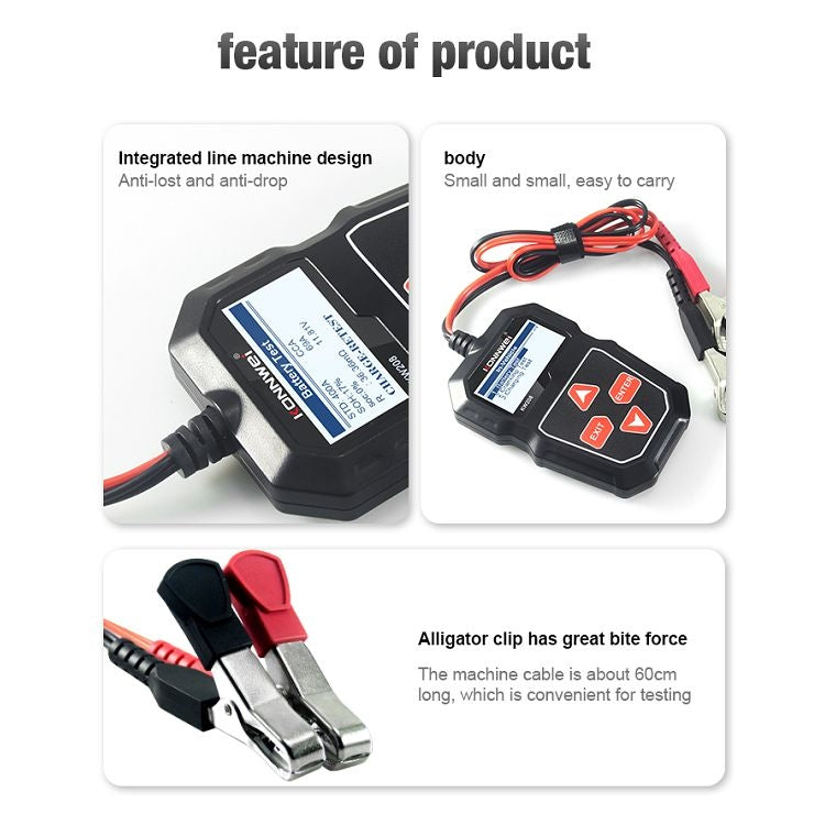 KONNWEI KW208 Car TFT Color Screen Battery Tester Support 8 Languages - In Car by KONNWEI | Online Shopping UK | buy2fix