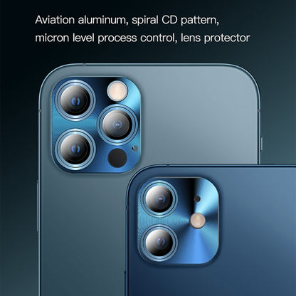 For iPhone 12 mini TOTUDESIGN AB-065 Armor Series Aluminum Alloy Tempered Glass Integrated Lens Film(Blue) - iPhone 12 mini Tempered Glass by TOTUDESIGN | Online Shopping UK | buy2fix