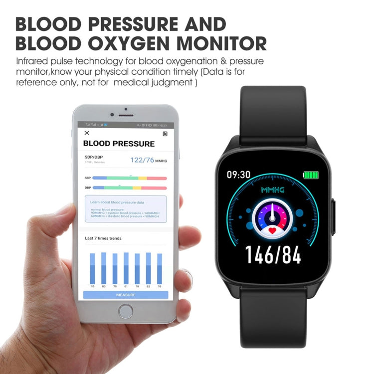 Lokmat KW17 1.3 inch TFT Screen IP68 Waterproof Smart Watch, Support Sleep Monitor / Heart Rate Monitor / Blood Pressure Monitor(Black) - Smart Wear by Lokmat | Online Shopping UK | buy2fix