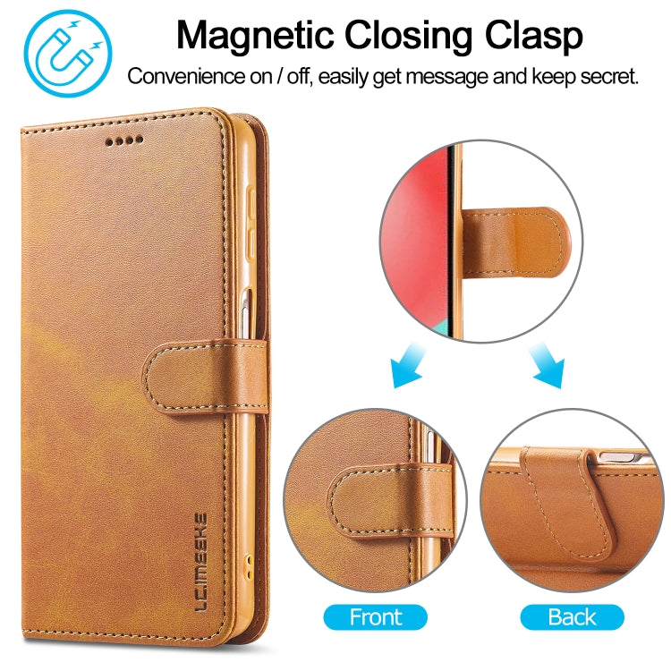 For Samsung Galaxy A32 5G LC.IMEEKE Calf Texture Horizontal Flip Leather Case, with Holder & Card Slots & Wallet & Photo Frame(Brown) - Galaxy Phone Cases by LC.IMEEKE | Online Shopping UK | buy2fix