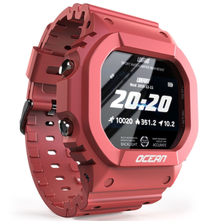 Lokmat OCEAN 1.14 inch TFT Touch Screen IP68 Waterproof Smart Watch, Support Information Reminder / Sleep Monitor / Sport Record(Wine Red) - Smart Wear by Lokmat | Online Shopping UK | buy2fix