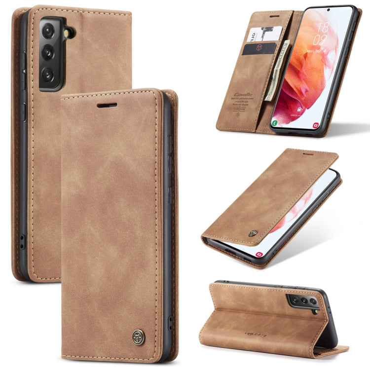 For Samsung Galaxy S21 5G CaseMe 013 Multifunctional Horizontal Flip Leather Case with Holder & Card Slot & Wallet(Brown) - Galaxy S21 5G Cases by CaseMe | Online Shopping UK | buy2fix