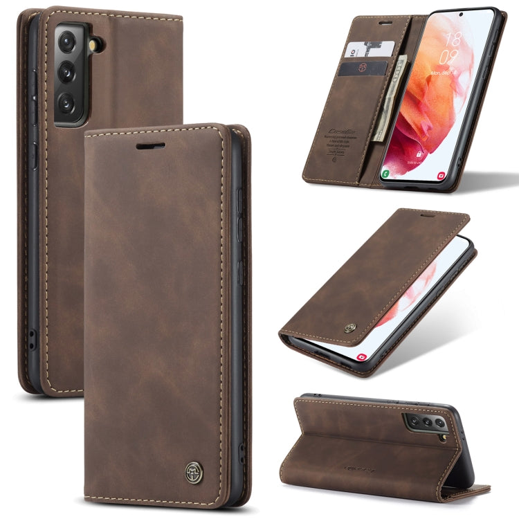 For Samsung Galaxy S21 5G CaseMe 013 Multifunctional Horizontal Flip Leather Case with Holder & Card Slot & Wallet(Coffee) - Galaxy S21 5G Cases by CaseMe | Online Shopping UK | buy2fix