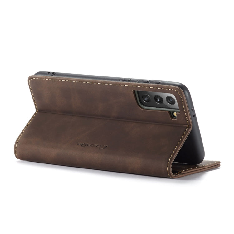 For Samsung Galaxy S21 5G CaseMe 013 Multifunctional Horizontal Flip Leather Case with Holder & Card Slot & Wallet(Coffee) - Galaxy S21 5G Cases by CaseMe | Online Shopping UK | buy2fix