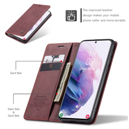 For Samsung Galaxy S21+ 5G CaseMe 013 Multifunctional Horizontal Flip Leather Case with Holder & Card Slot & Wallet(Wine Red) - Galaxy S21+ 5G Cases by CaseMe | Online Shopping UK | buy2fix