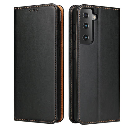 For Samsung Galaxy S21+ 5G Fierre Shann PU Genuine Leather Texture Horizontal Flip Leather Case with Holder & Card Slots & Wallet(Black) - Galaxy S21+ 5G Cases by FIERRE SHANN | Online Shopping UK | buy2fix