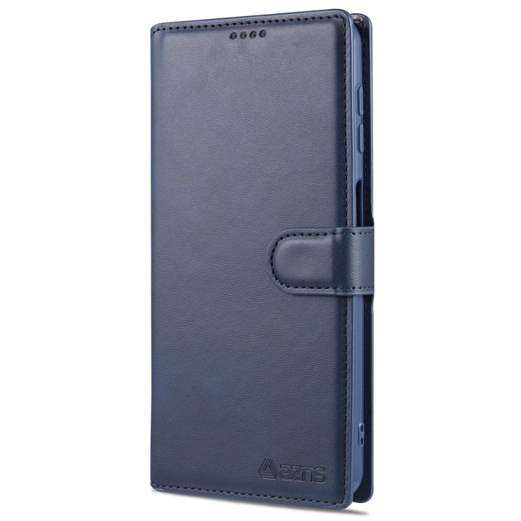 For Samsung Galaxy A12 AZNS Calf Texture Horizontal Flip Leather Case with Holder & Card Slots & Wallet & Photo Frame(Blue) - Galaxy Phone Cases by AZNS | Online Shopping UK | buy2fix