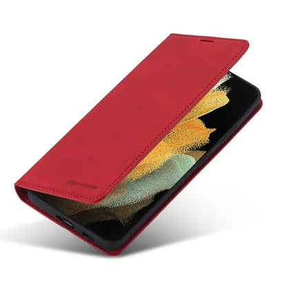 For Samsung Galaxy S21 Ultra 5G Forwenw Dream Series Oil Edge Strong Magnetism Horizontal Flip Leather Case with Holder & Card Slots & Wallet & Photo Frame(Red) - Galaxy S21 Ultra 5G Cases by Forwenw | Online Shopping UK | buy2fix