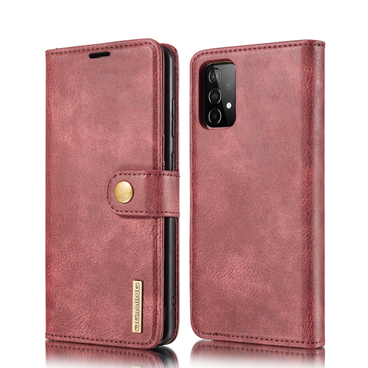 For Samsung Galaxy A52 5G / 4G DG.MING Crazy Horse Texture Flip Detachable Magnetic Leather Case with Holder & Card Slots & Wallet(Red) - Galaxy Phone Cases by DG.MING | Online Shopping UK | buy2fix