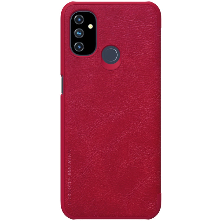 For OnePlus Nord N100 NILLKIN QIN Series Crazy Horse Texture Horizontal Flip Leather Case with Card Slot(Red) - OnePlus Cases by NILLKIN | Online Shopping UK | buy2fix