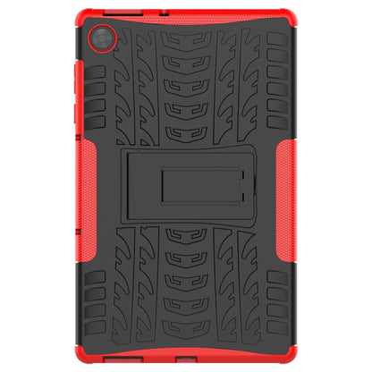 For Lenovo Tab M10 HD Gen 2 (TB-X306F) Tire Texture TPU+PC Shockproof Case with Holder(Red) - For Lenovo by buy2fix | Online Shopping UK | buy2fix