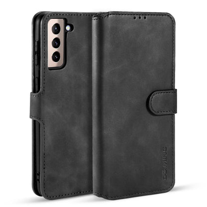 For Samsung Galaxy S21 5G DG.MING Retro Oil Side Horizontal Flip Case with Holder & Card Slots & Wallet(Black) - Galaxy S21 5G Cases by DG.MING | Online Shopping UK | buy2fix