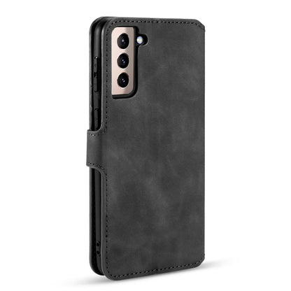 For Samsung Galaxy S21 5G DG.MING Retro Oil Side Horizontal Flip Case with Holder & Card Slots & Wallet(Black) - Galaxy S21 5G Cases by DG.MING | Online Shopping UK | buy2fix