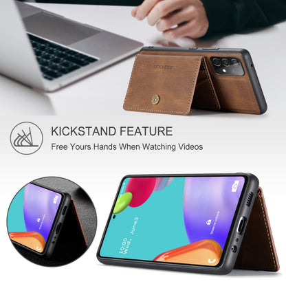 For Samsung Galaxy A52 5G / 4G JEEHOOD Retro Magnetic Detachable Protective Case with Wallet & Card Slot & Holder(Brown) - Galaxy Phone Cases by JEEHOOD | Online Shopping UK | buy2fix