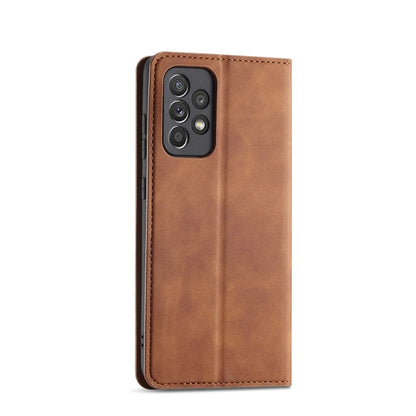 For Samsung Galaxy A52 5G / 4G Forwenw Dream Series Oil Edge Strong Magnetism Horizontal Flip Leather Case with Holder & Card Slots & Wallet & Photo Frame(Brown) - Galaxy Phone Cases by Forwenw | Online Shopping UK | buy2fix