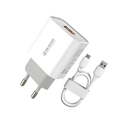 WK WP-U57 18W Speed QC3.0 Fast Charger + USB to Type-C / USB-C Data Cable, Plug Type:EU Plug - USB Charger by WK | Online Shopping UK | buy2fix