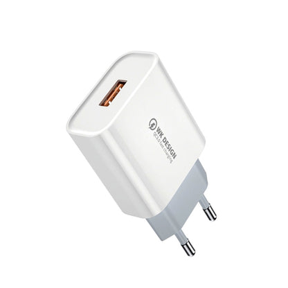 WK WP-U57 Max 18W Maxspeed QC3.0 Fast Charger + USB to 8 Pin Data Cable, Plug Type:EU Plug - USB Charger by WK | Online Shopping UK | buy2fix