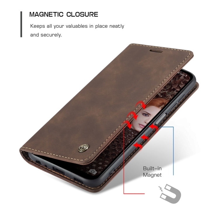 For Samsung Galaxy A12 CaseMe 013 Multifunctional Horizontal Flip Leather Case with Holder & Card Slot & Wallet(Coffee) - Galaxy Phone Cases by CaseMe | Online Shopping UK | buy2fix