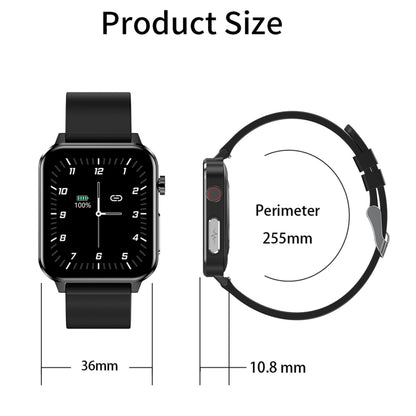 E86 1.7 inch TFT Color Screen IP68 Waterproof Smart Watch, Support Blood Oxygen Monitoring / Body Temperature Monitoring / AI Medical Diagnosis, Style: TPU Strap(Black) - Smart Wear by buy2fix | Online Shopping UK | buy2fix