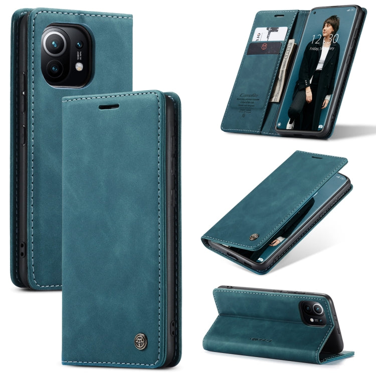 For Xiaomi Mi 11 CaseMe 013 Multifunctional Horizontal Flip Leather Case with Holder & Card Slot & Wallet(Blue) - Xiaomi Cases by CaseMe | Online Shopping UK | buy2fix