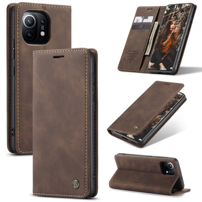 For Xiaomi Mi 11 CaseMe 013 Multifunctional Horizontal Flip Leather Case with Holder & Card Slot & Wallet(Coffee) - Xiaomi Cases by CaseMe | Online Shopping UK | buy2fix