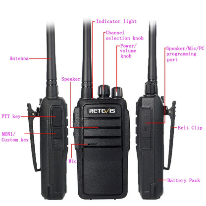 1 Pair RETEVIS RT21 2.5W US Frequency 400-480MHz 16CH Handheld Walkie Talkie, US Plug - Consumer Electronics by RETEVIS | Online Shopping UK | buy2fix