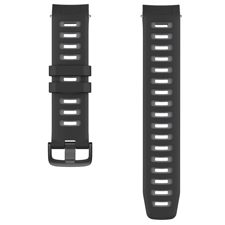 For Garmin Instinct / Instinct Esports Two-color Silicone Watch Band(Black+Grey) - Smart Wear by buy2fix | Online Shopping UK | buy2fix