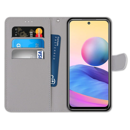 For Xiaomi Redmi Note 10 5G Coloured Drawing Cross Texture Horizontal Flip PU Leather Case with Holder & Card Slots & Wallet & Lanyard(Cat Drinking Soda) - Xiaomi Cases by buy2fix | Online Shopping UK | buy2fix
