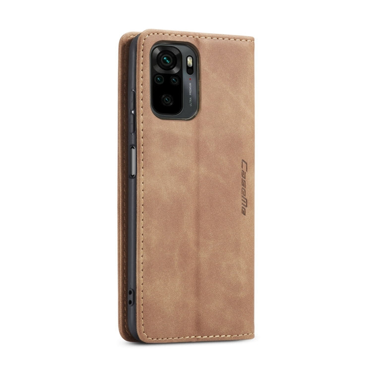 For Xiaomi Redmi Note 10 4G / Note 10s CaseMe 013 Multifunctional Horizontal Flip Leather Case with Holder & Card Slot & Wallet(Brown) - Xiaomi Cases by CaseMe | Online Shopping UK | buy2fix